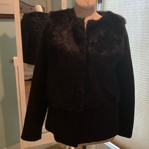 GB Girls black faux fur jacket